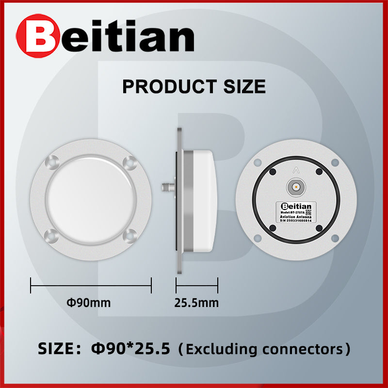 Beitian high gain RTK differential drone ship four-star multi-frequency aerial type antenna GNSS antenna BT-3707A Beitian high gain RTK differential drone ship four-star multi-frequency aerial type antenna GNSS antenna BT-3707A
